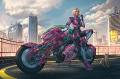 Manga Punk Scifi Anime Motorcycle Girl