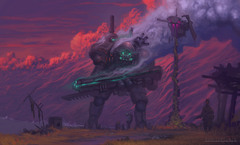 Scifi Robot Digital Art Painting