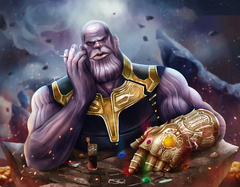 Thanos Infinity Gauntlet Artwork New