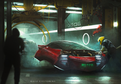 Vehicle Garage Digital Art Scifi