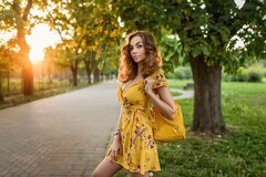 Yellow Dress Girl Outdoors